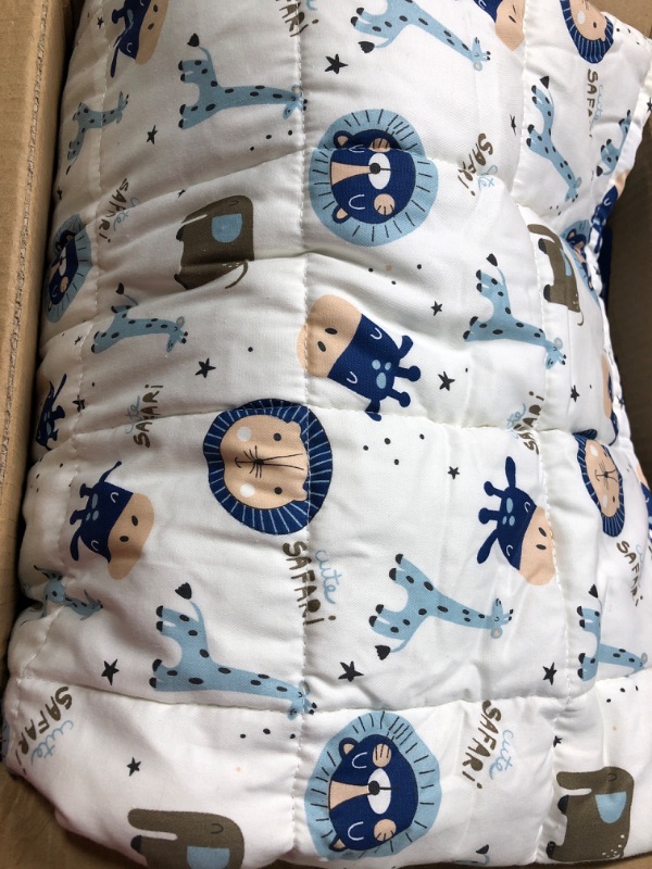 Photo 2 of Aimon Weighted Blanket Kids, Weighted Blanket for Kids, Weighted Toddler Blanket, Washable, 100% Cotoon with Premium Glass Beads (41"*60", 7Lbs, Giraffe-White) White Giraffe 41"*60" 7lb