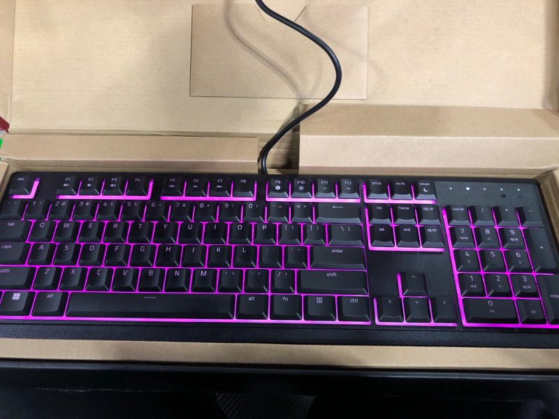 Photo 4 of Razer Ornata V3 X Gaming Keyboard: Low-Profile Keys - Silent Membrane Switches - Spill Resistant - Chroma RGB Lighting - Ergonomic Wrist Rest - Classic Black