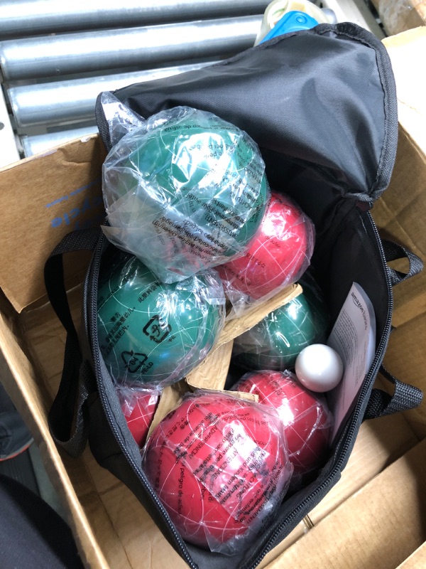 Photo 3 of Amazon Basics Bocce Ball Set with Soft Carry Case 100mm