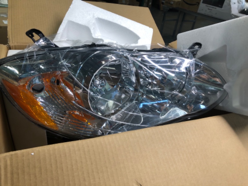Photo 3 of AXLAHA 2007 2008 2009 Toyota Camry Headlights Assembly for 2007-2009 Camry Chrome Housing Amber Reflector Replacement Driver and Passenger Side