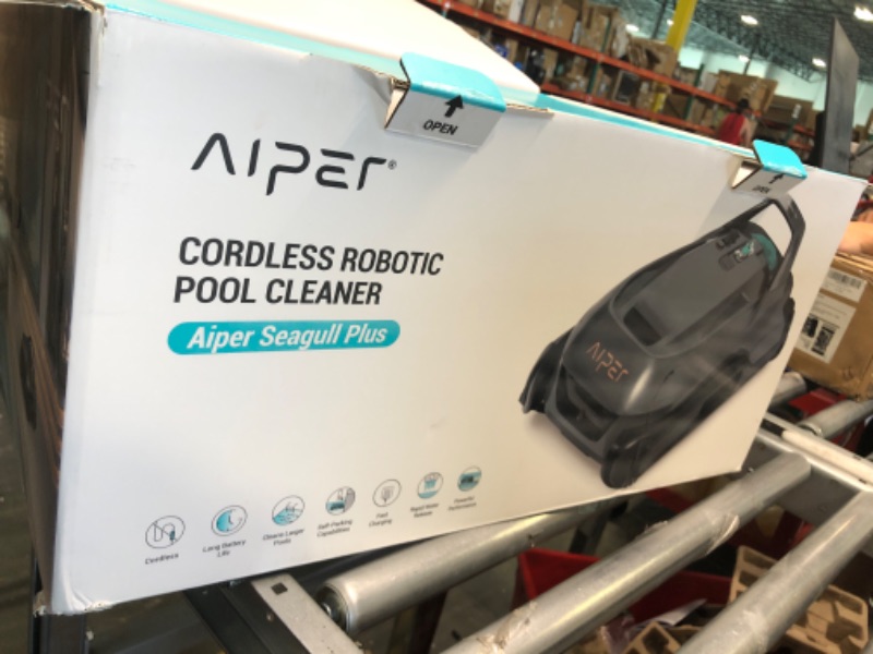 Photo 5 of (2023 Upgrade) AIPER Seagull Plus Cordless Pool Vacuum, Robotic Pool Cleaner Lasts 110 Min, Stronger Power Suction, LED Indicator, Ideal for Above/In-Ground Flat Pools up to 60 Feet Gray