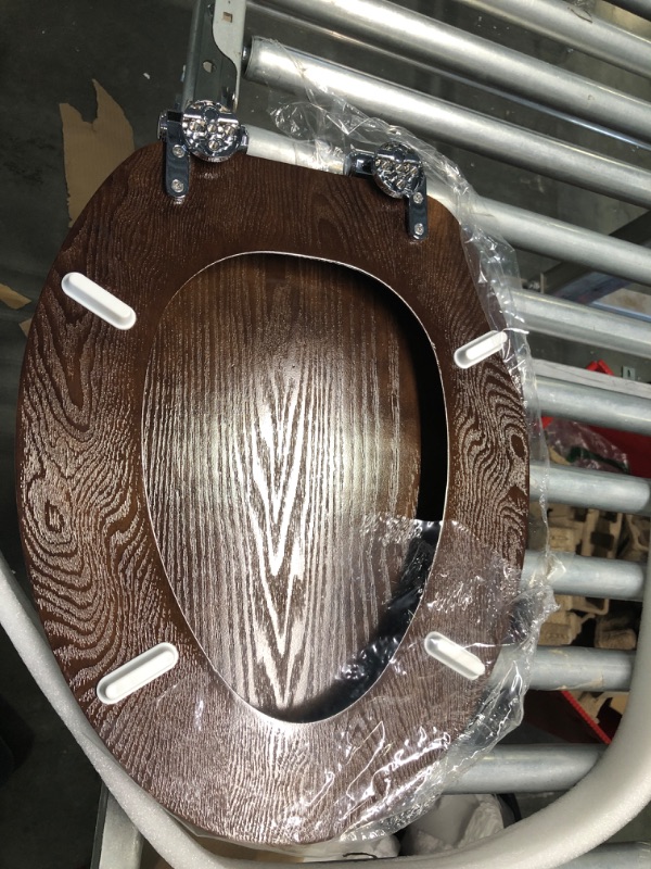 Photo 2 of Angel Shield Wood Toilet Seat Veneer Natural with Quiet Close