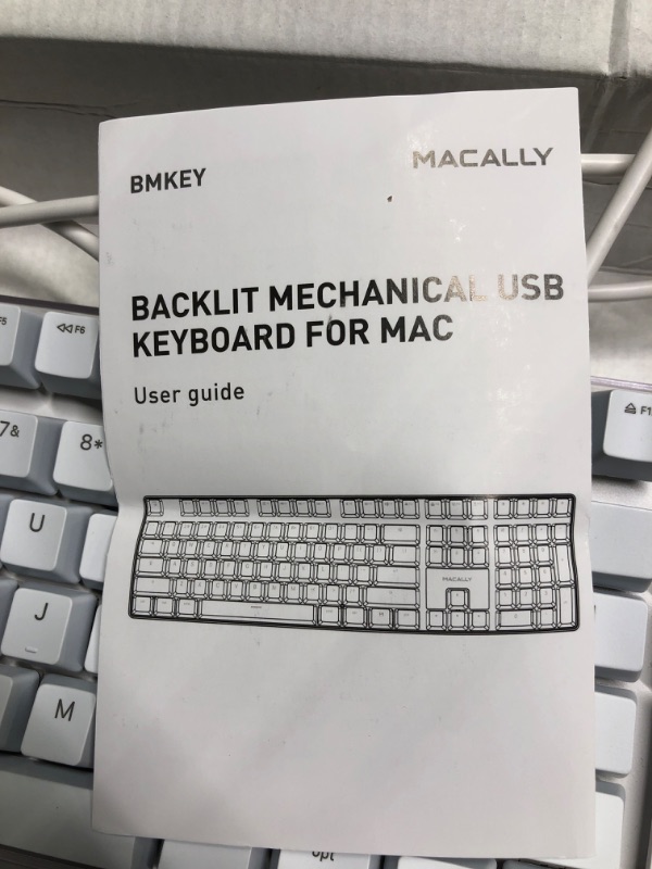 Photo 4 of Macally Backlit Mechanical Keyboard for Mac - Quality You Can Feel - Classic Mac Mechanical Keyboard with Brown Switches for Comfortable Typing - 104 Key Apple Keyboard Wired USB with Weighted Base
