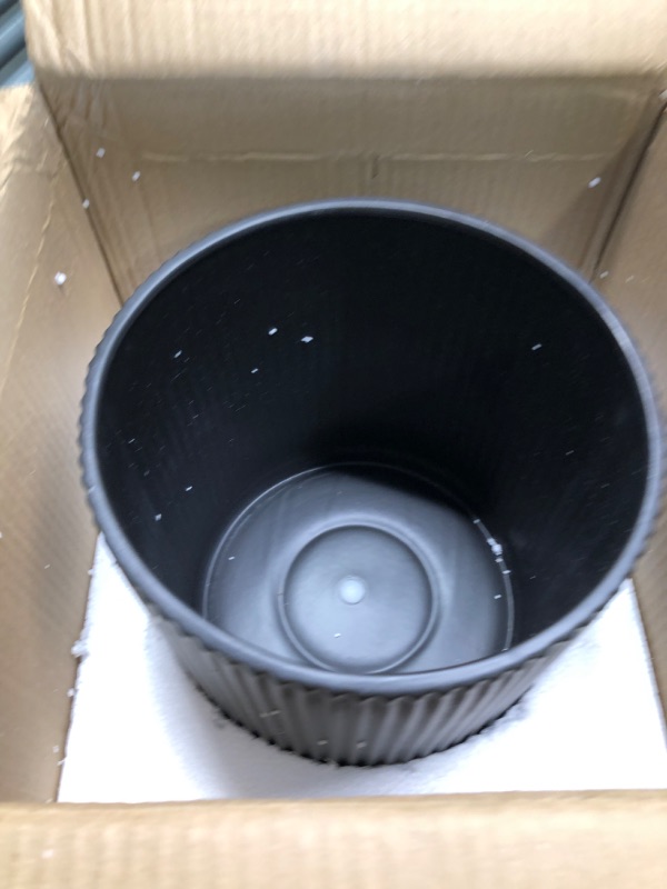 Photo 1 of Amazon Basics Assorted Sizes Fluted Ceramic Round Planters, Set of 3, Black, 6-Inch, 8-Inch, 10-Inch 6-Inch, 8-Inch, 10-Inch Black only 1