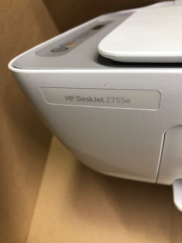 Photo 1 of HP DeskJet 2755e Wireless Inkjet Color All-in-One Printer | Print Copy Scan | Up to 4800 x 1200 DPI | WiFi USB Connectivity Smart Printing System | White I...
