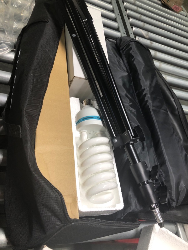 Photo 1 of RALENO Softbox Photography Lighting Kit 20"X28" Photography Continuous Lighting System Photo Studio Equipment with 2pcs E27 Socket 5500K Bulb Photo Model Portraits Shooting Box