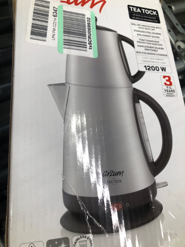 Photo 2 of Arzum Tea Tock Electric Turkish Tea Maker, Stainless Steel, 120V