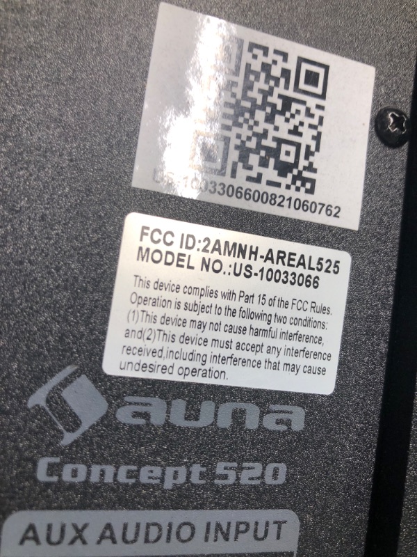 Photo 6 of AUNA Areal 520- 5.1 Surround Sound System - 75 Watts RMS, One-Side Subwoofer, Bluetooth Stereo System, Balanced Sound Concept, Wireless Surround Sound, USB Port, SD Slot, Remote Control, Onyx Black