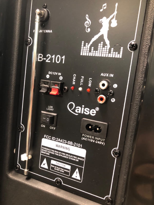 Photo 1 of QAISE Portable PA System with Wireless Mic - Bluetooth Party Boombox Speaker & Karaoke Machine with Lights, Dual 10” Subwoofer, X-Bass & 8000 Watts Peak Power - SonicBoomer X-Dix SB-2101