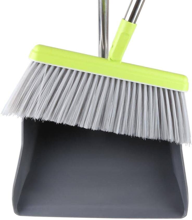 Photo 1 of Broom and Dustpan Set - Strongest NO MORE TEARS 80% Heavier Duty - Upright Standing Dust Pan with Extendable Broomstick for Easy Sweeping - Easy Assembly Great Use for Home Kitchen Room Office Lobby
