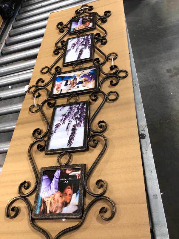 Photo 3 of Asense Iron Metal Wall Hanging Family Tree Picture Photo Frame Collage Picture Frame Home Decoration (14 Opening, Square Frame)