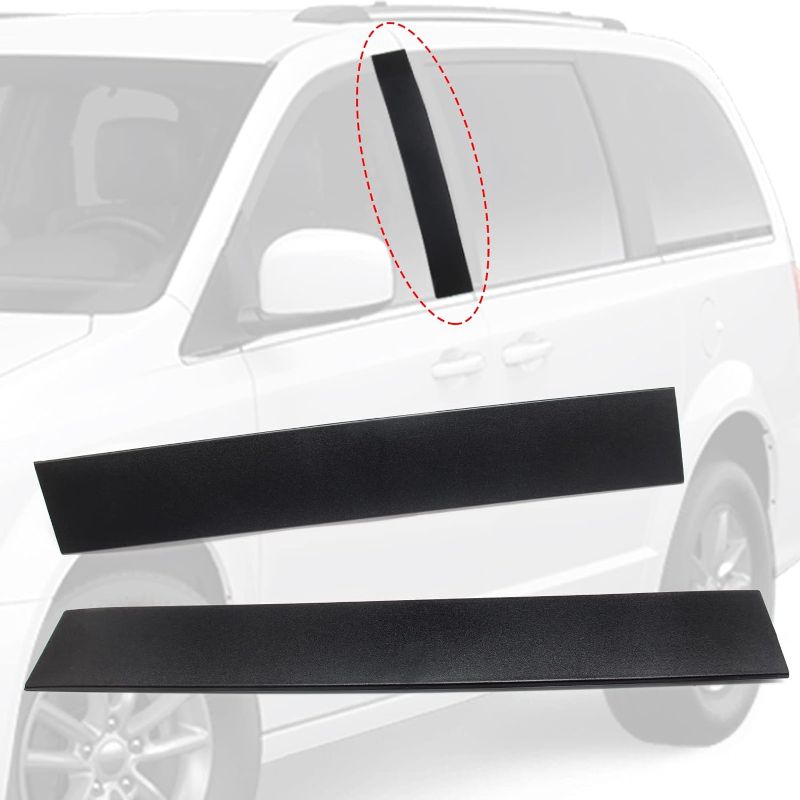 Photo 1 of 926-445 926-446 B Pillar Trim Door Molding for Front Passenger & Driver Side Windshield Outer Replacement for 2008-2016 Chrysler Town & Country 2008-2020 Dodge Grand Caravan Part# 5020664AA 5020665AA Black