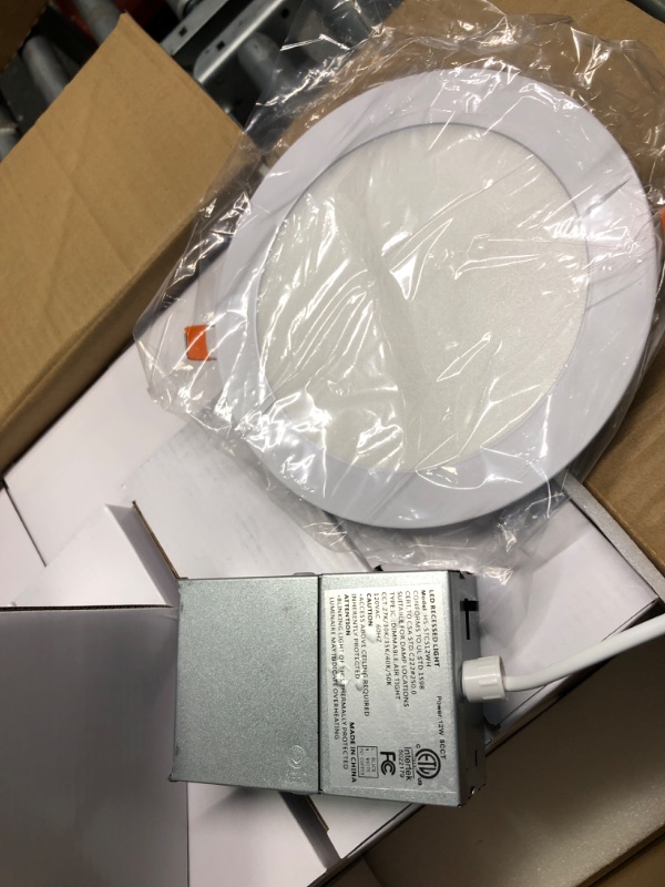 Photo 2 of Amico 6 Inch 5CCT Ultra-Thin LED Recessed Ceiling Light with Junction Box, 2700K/3000K/3500K/4000K/5000K Selectable, 1050LM Brightness, Dimmable Canless Wafer Downlight, 12W Eqv 110W-ETL&FCC