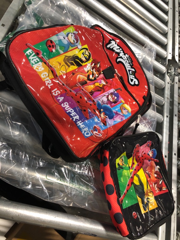 Photo 4 of Miraculous Tales of Ladybug & Cat Noir Characters 5 PC Backpack Lunchbox Icepack Water Bottle