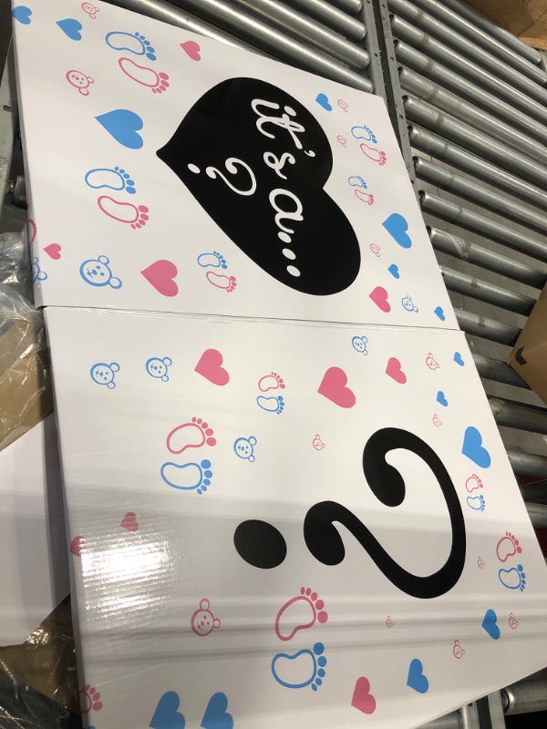 Photo 4 of Nejoe Baby Gender Reveal Box for Balloons, Party Supplies, and Decorations, Tall 18” x 18” x 24” Surprise Boxes and Event Decor for Girls and Boys, Fun for Family and Friends