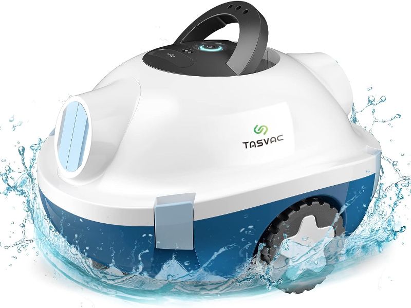 Photo 1 of TASVAC Cordless Robotic Pool Cleaner, Automatic Pool Vacuum, 90 Mins Runtime, Powerful, Self-Parking, Lightweight, Ideal for Flat Above/In-Ground Pool up to 65 Feet/1100 Sq.Ft
***No cords/accessories*** 