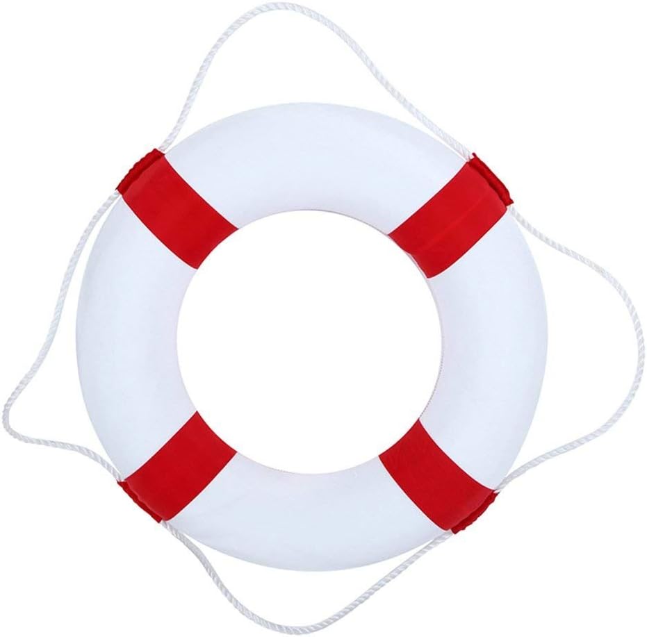 Photo 1 of 50cm ?19.7in? Diameter Swim Foam Ring Buoy Swimming Pool Safety Life Preserver W/Nylon Cover Kid Child Adult(red)
