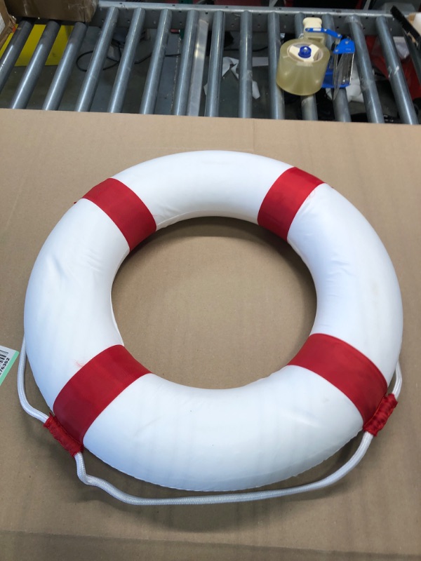Photo 1 of 50cm ?19.7in? Diameter Swim Foam Ring Buoy Swimming Pool Safety Life Preserver W/Nylon Cover Kid Child Adult(red)
