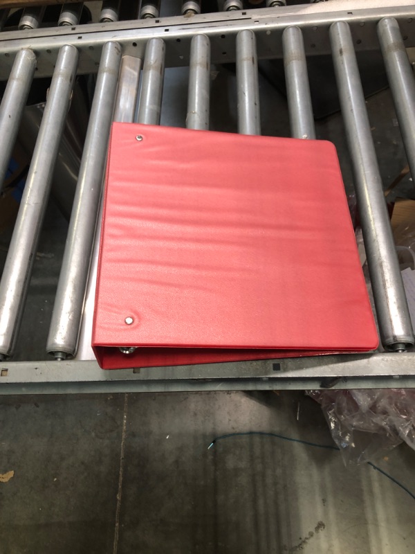 Photo 2 of 3 Ring Binder 1.5 Inch Red, 1 ½ inch Binder Clear View Cover with 2 Inside Pockets, Colored School Supplies Office and Home – by Enday 1.5-Inch Red