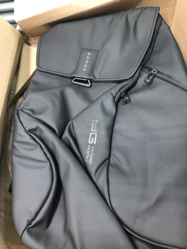 Photo 3 of BANGE Laptop Backpack for Men,Smart Travel Backpacks, Mens Business Waterproof Bag Pack, Fashion Casual Daypack for Men and Women Black