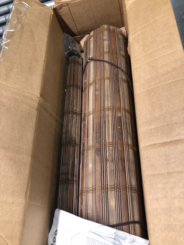 Photo 1 of ALIMOO Bamboo Blinds, Bamboo Roll Up Shades for Windows, Light Filtering Bamboo Roller Shades for Indoor Outdoor Home Patio Porch 24W*72L Style 2 24"W*72"L