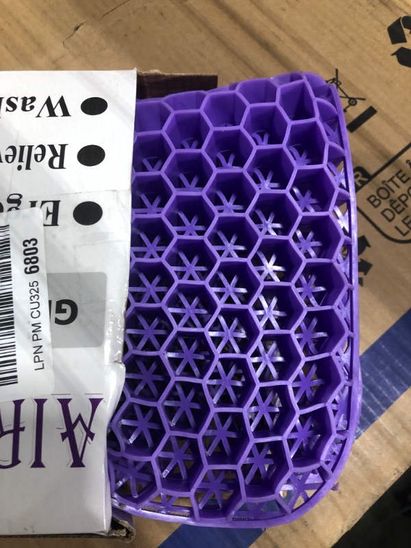 Photo 1 of Airllantry Purple Gel Seat Cushion, Gel Seat Cushion for Long Sitting– Back Pain, Sciatica, Tailbone Pain Relief Pad, Seat Cushion for Office Chair, Wheelchair Cushion, Car Cushion, Long Trips Small Size Small Purple