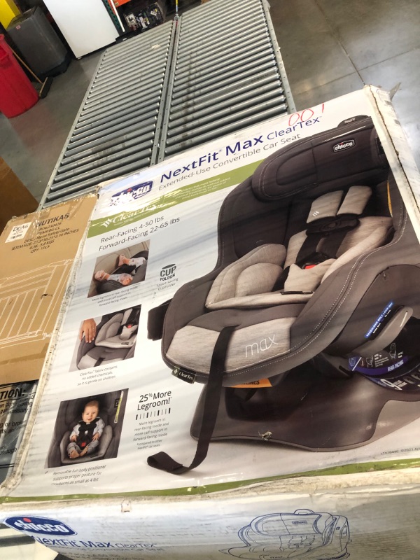 Photo 2 of Chicco NextFit Max ClearTex Convertible Car Seat| Rear-Facing Seat for Infants 12-40 lbs. | Forward-Facing Toddler Car Seat 25-65 lbs. | Baby Travel Gear | Cove/Grey Cove/Grey NextFit Max ClearTex