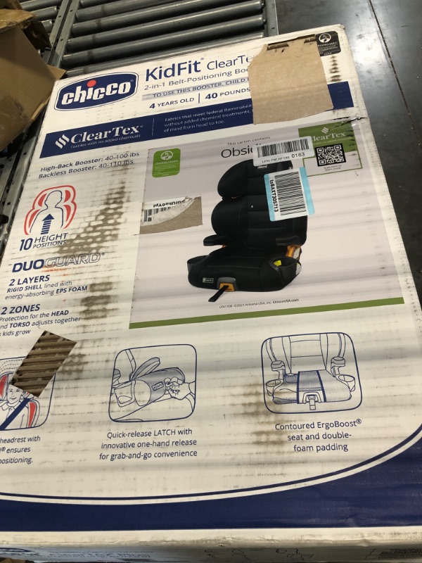 Photo 2 of Chicco KidFit ClearTex Plus 2-in-1 Belt-Positioning Booster Car Seat, Backless and High Back Booster Seat, for Children Aged 4 Years and up and 40-100 lbs. | Obsidian/Black KidFit Plus with ClearTex® No Chemicals Obsidian