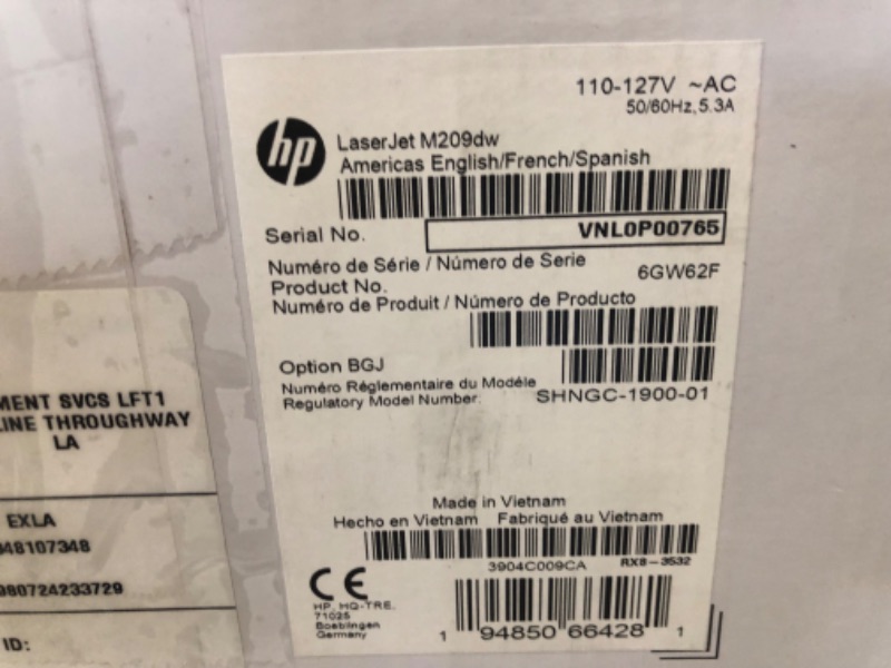 Photo 3 of HP Laserjet M209dw Wireless Black & White Printer, with Fast 2-Sided Printing (6GW62F) and Instant Ink $5 Prepaid Code Printer + Instant Ink