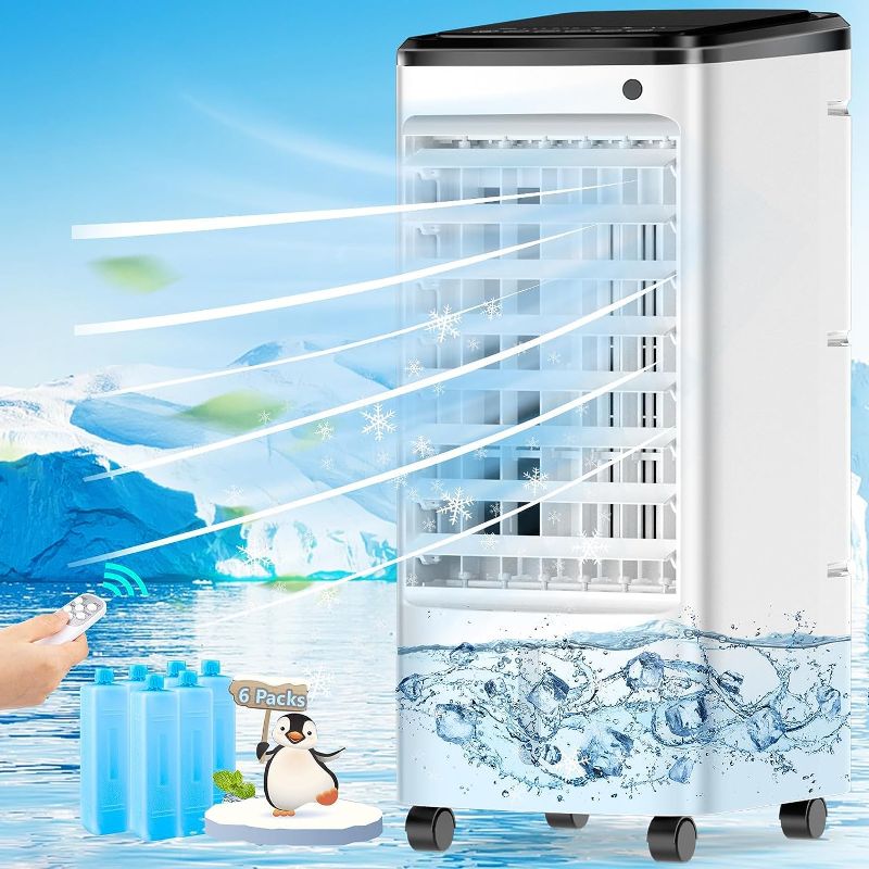 Photo 1 of Portable Air Conditioners[ 2023 Newest], 3 IN 1Air Conditioner Portable for Room, 65° Oscillation Swamp Cooler with 3 Wind Speeds, 4 Modes, 6 Ice Packs,12H Timer, Remote, Portable AC for Office Home
Used, but in good condition and functional (a bit dirty)