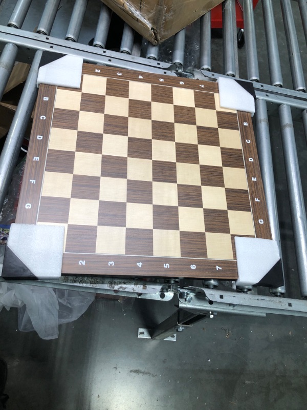 Photo 3 of ***4 corners damaged****Woodronic 21" Professional Wood Chess Board, Tournament Chess Board with 2.25" Squares, Ideal Gift for Chess Players 21 Inches