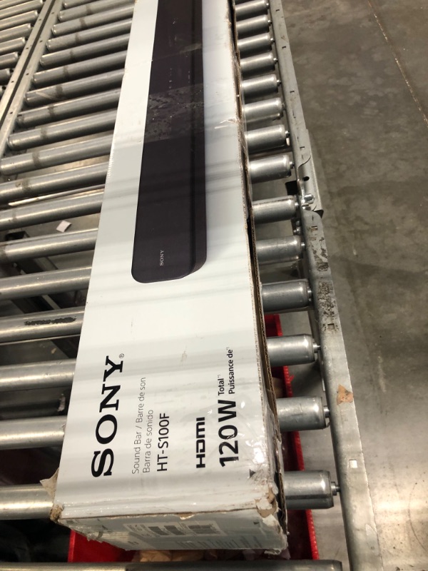 Photo 1 of Sony S100F 2.0ch Soundbar with Bass Reflex Speaker, Integrated Tweeter and Bluetooth, (HTS100F), easy setup, compact, home office use with clear sound black
