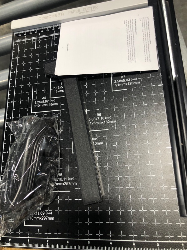 Photo 1 of A4 Paper Trimmer Paper Cutter Heavy Duty Metal Base Trimmer Gridded Paper Photo Guillotine Craft Machine 13 inch Cut Length 12 Sheets Capacity for Office Home Use (Black)