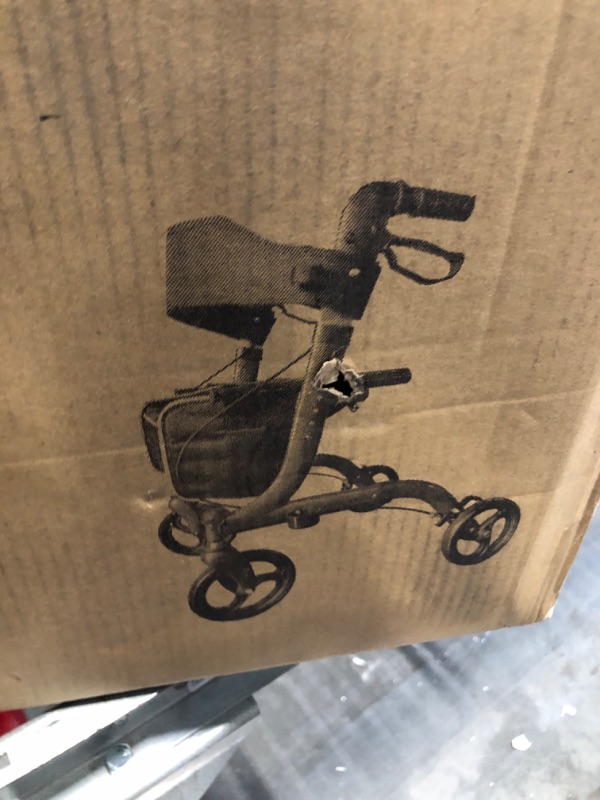 Photo 1 of Healconnex Rollator Walkers for Seniors-Folding Rollator Walker with Seat and Four 8-inch Wheels-Medical Rollator Walker with Comfort Handles and Thick Backrest-Lightweight Aluminium Frame and Basket Red