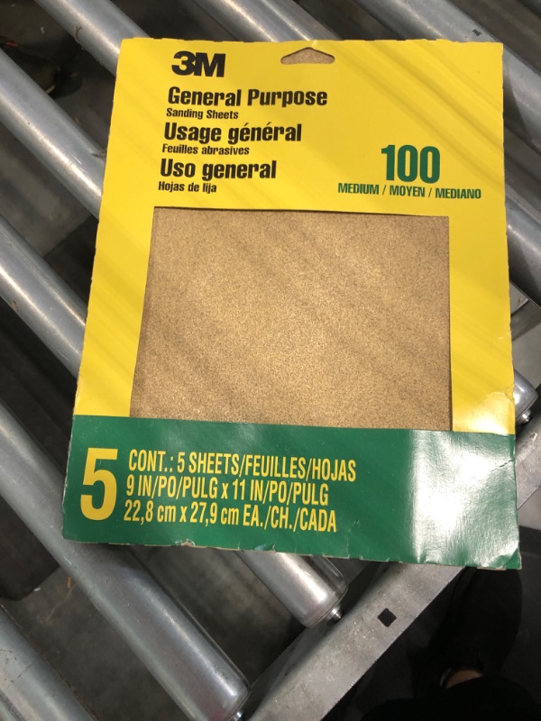 Photo 1 of 3M All-Purpose Sandpaper-5PK MEDIUM SANDPAPER