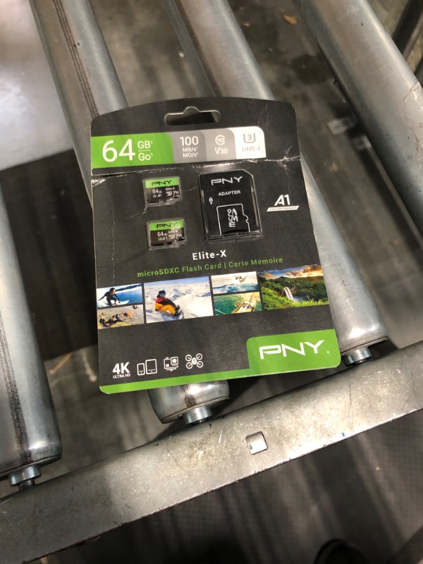 Photo 1 of PNY 64GB Elite-X UHS-I microSDXC Memory Card with SD Adapter (2-Pack)
