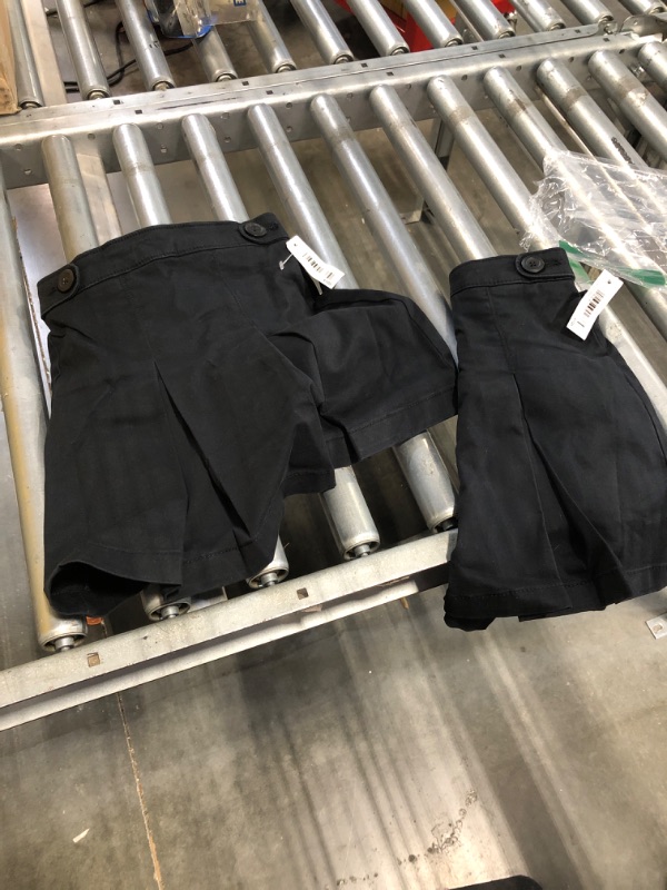Photo 1 of Amazon Essentials Girls' Uniform Scooter Skorts, Pack of 2 Small Slim Black