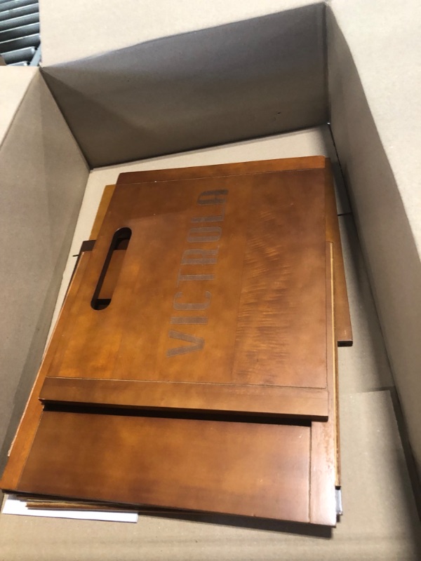 Photo 3 of Victrola Wooden Record Crate, Mahogany, Model: VA-20-MAH Mahogany Crate