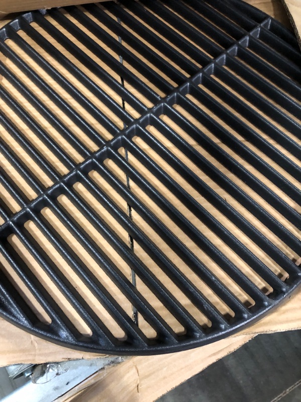 Photo 3 of 18 3/16" Grill Grate for Big Green Egg Grate, Large Egg, Vision Grill Parts B-11N1A1-Y2A, C4F1F1SB, VGKSS-CC2, 5-CR4C101 & Other 18" Kamado Grills, for Matte Cast Iron Big Green Egg Large Accessory