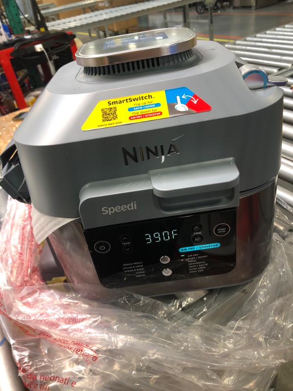 Photo 1 of Ninja SF301 Speedi Rapid Cooker & Air Fryer, 6-Quart Capacity, 12-in-1 Functions to Steam, Bake, Roast, Sear, Sauté, Slow Cook, Sous Vide & More, 15-Minute Speedi Meals All In One Pot, Sea Salt Gray