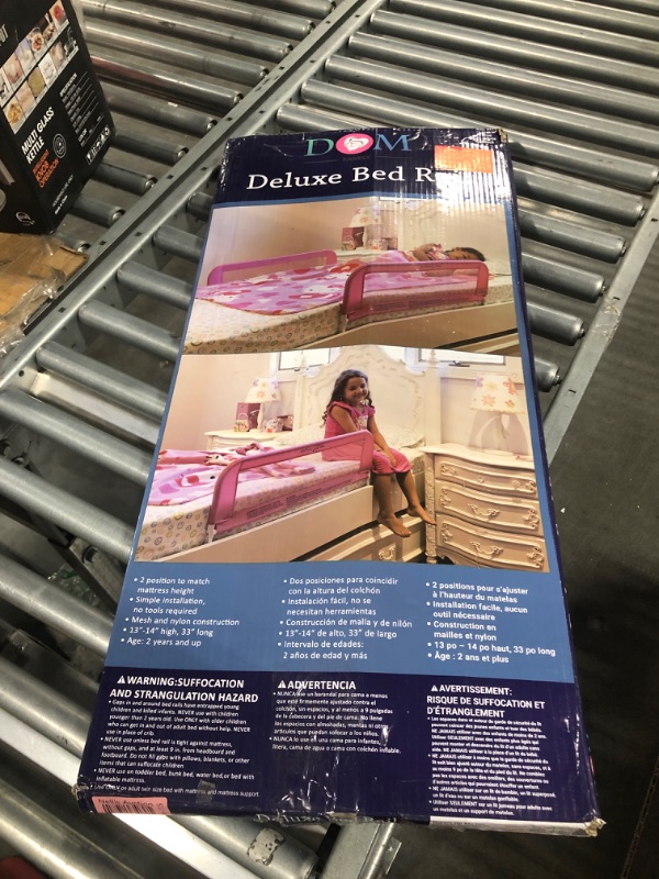Photo 1 of Dream On Me Lightweight Mesh Security Adjustable Bed Rail for Toddler with Breathable Mesh Fabric in White