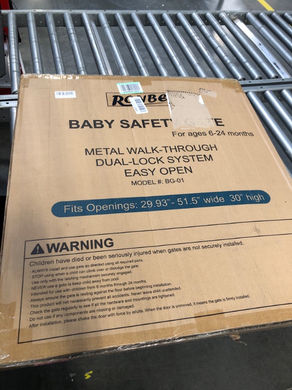 Photo 1 of Baby Gates for Doorways, RONBEI 29.93"-51.5" Walk Through Baby Gate Extra Wide Baby Gates for Stairs, Pet Dog Gates Auto Close Safety Child Doorway Gates for Kids or Pets 29.93”- 51.5'' Black