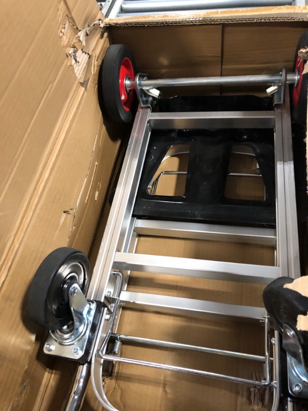 Photo 3 of 3 in 1 Aluminum Hand Truck Dolly Convertible Heavy Duty 460lbs Capacity Folding Hand Truck with 6’’ Rubber Wheels and Telescoping Handles Multi-Position Dolly Platform Hand Cart 3 in 1 hand truck