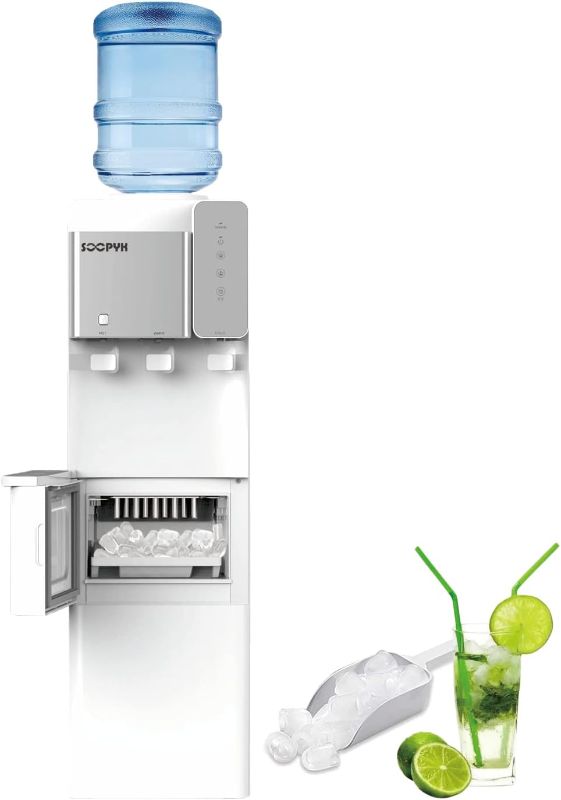 Photo 1 of SOOPYK Hot and Cold Water Cooler Dispenser with Ice Maker for 5 Gallon Bottle Built-in Ice Maker 27 lbs in 24 hrs Perfect for Home Office