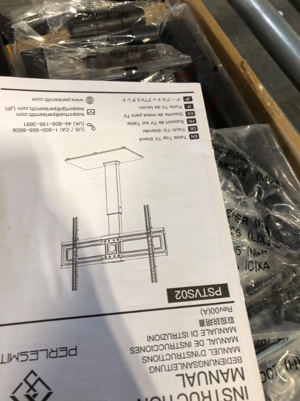 Photo 4 of PERLESMITH Swivel Universal TV Stand for 37-65, 70 inch LCD OLED Flat/Curved Screen TVs-Height Adjustable Table Top Center TV Stand with Wire Management, VESA 600x400mm up to 88lbs