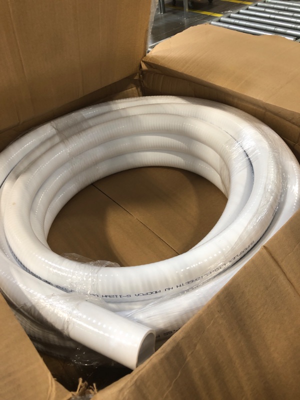 Photo 2 of 1.5" Inch Diameter x 100 Feet Length Flexible PVC Hose | Flexible Pipe White Schedule 40 PVC | Perfect for Plumbing Filtration Systems