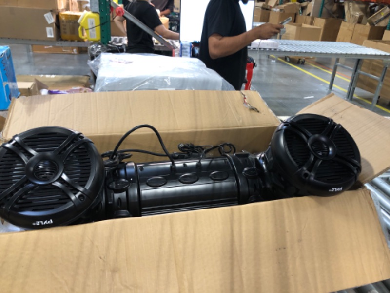 Photo 1 of Pyle Marine ATV Powered Speakers 4.0 Wireless Bluetooth, 800 Watt & Nilight RGB LED Rock Lights Kit, 4 pods Underglow Multicolor Neon Light Pod Speakers + Lights Kit