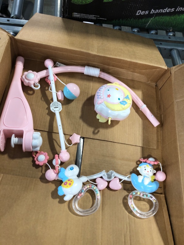 Photo 1 of Baby Rattles Crib Toys Rotary-Phone Mobile Projection Bed Bell Music Box 0-12 Months Newborn Baby Boy Toys
