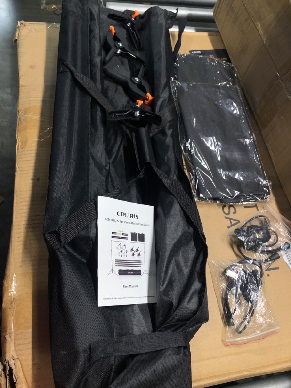 Photo 1 of Photo Backdrop Stand, CPLIRIS 6.5x10ft Adjustable Parties Background Support with 4 Spring Clips, 2 Sandbag, 4 Backdrop Holder Clip for Photoshoot, Parties, Baby Shower, Birthday