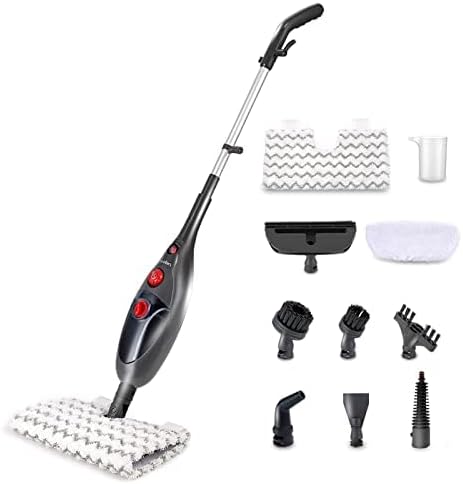 Photo 1 of Moolan steam mop, 12-in-1 Multifunction Steam Cleaner with Dual-sided Dirt Grip Pads for Tile and Grout, Hardwood Floors, Kills 99.9% of Bacteria Without Cleaning Chemicals, Handheld steamer